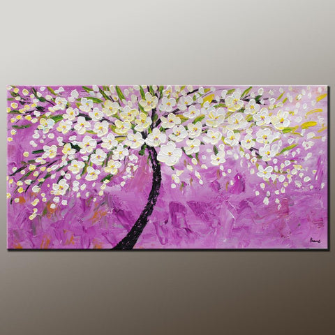 Heavy Texture Painting, Floral Art, Oil Painting, Flower Painting, Canvas Wall Art, Bedroom Wall Art, Canvas Art, Modern Art, Contemporary Art-Silvia Home Craft