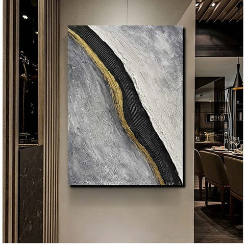 Bedroom Wall Art Ideas, Black Abstract Painting, Acrylic Canvas Paintings for Living Room, Simple Wall Art Ideas, Buy Paintings Online-Silvia Home Craft