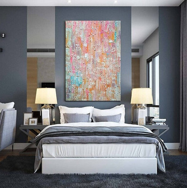 Large Paintings for Dining Room, Acrylic Painting on Canvas, Wall Art Paintings for Bedroom, Simple Modern Art, Simple Abstract Art-Silvia Home Craft