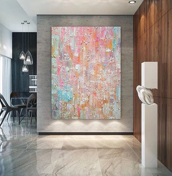 Large Paintings for Dining Room, Acrylic Painting on Canvas, Wall Art Paintings for Bedroom, Simple Modern Art, Simple Abstract Art-Silvia Home Craft