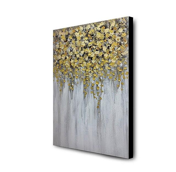Abstract Flower Painting, Flower Acrylic Painting, Canvas Painting Flower, Paintings for Dining Room, Simple Modern Acrylic Paintings-Silvia Home Craft