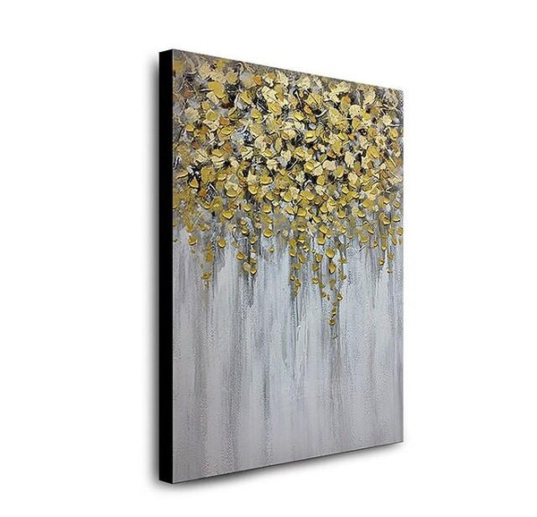 Abstract Flower Painting, Flower Acrylic Painting, Canvas Painting Flower, Paintings for Dining Room, Simple Modern Acrylic Paintings-Silvia Home Craft