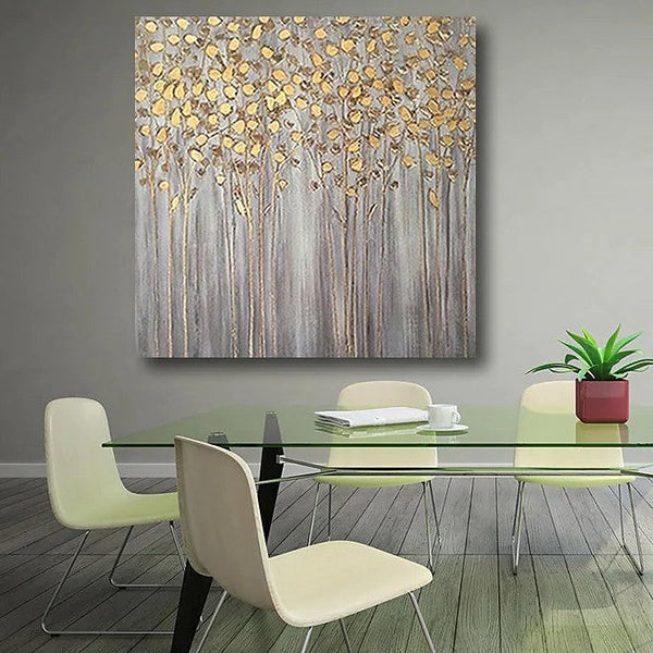 Birch Tree Paintings, Easy Painting Ideas for Bedroom, Acrylic Painting on Canvas, Large Acrylic Canvas Paintings, Huge Painting for Sale-Silvia Home Craft