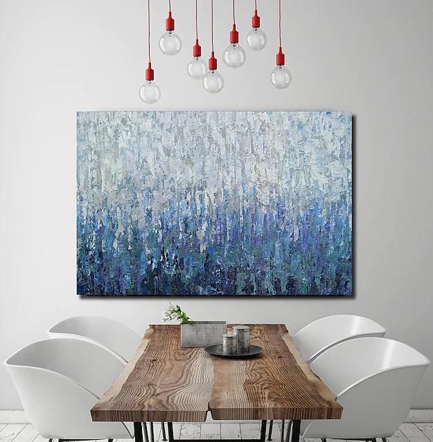 Simple Painting Ideas For Bedroom, Palette Knife Paintings Hand Painted Canvas Art