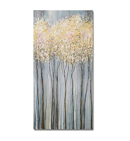 Modern Abstract Art Paintings, Tree Wall Art Paintings, Acrylic Paintings for Dining Room, Hand Painted Art, Abstract Landscape Paintings, Bedroom Wall Art Ideas-Silvia Home Craft