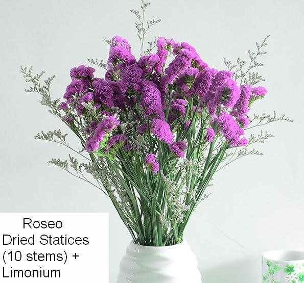 A Bunch Dried Statices Flowers with Limoniums, Dried Flowers, Flower Bunches, Dried Floral-Silvia Home Craft