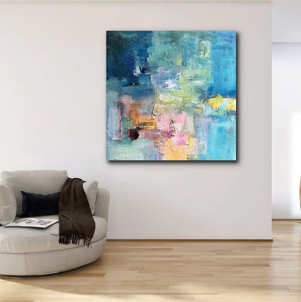 Simple Abstract Art, Simple Modern Wall Art Paintings, Abstract Paintings for Bedroom, Modern Paintings for Living Room, Acrylic Painting on Canvas-Silvia Home Craft