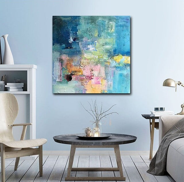 Simple Abstract Art, Simple Modern Wall Art Paintings, Abstract Paintings for Bedroom, Modern Paintings for Living Room, Acrylic Painting on Canvas-Silvia Home Craft