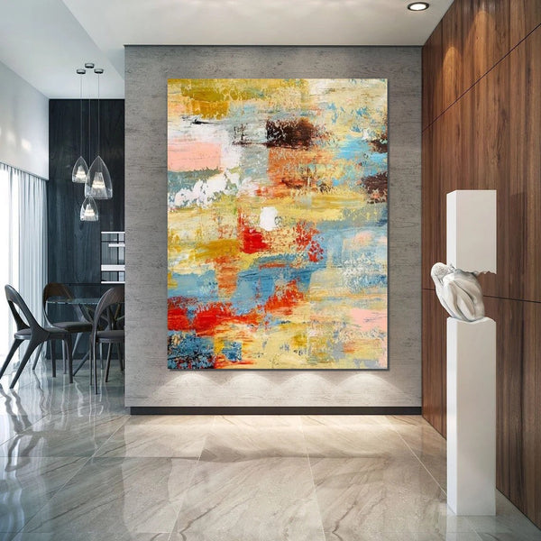 Contemporary Modern Art Paintings, Simple Modern Art, Living Room Wall Art Ideas, Palette Knife Paintings, Large Modern Art Ideas-Silvia Home Craft