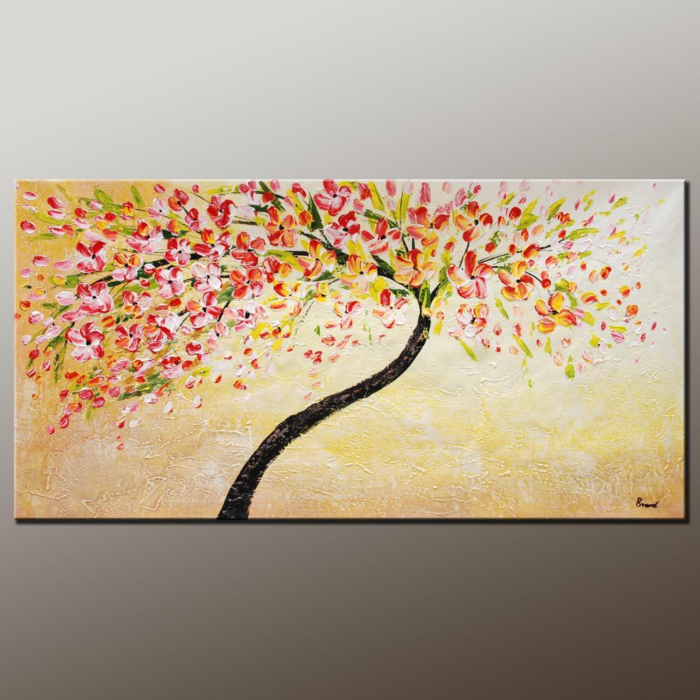 Oil Painting, Heavy Texture Painting, Floral Art, Flower Painting, Canvas Wall Art, Bedroom Wall Art, Canvas Art, Modern Art, Contemporary Art-Silvia Home Craft