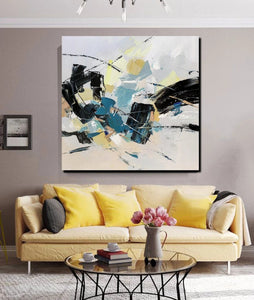 Bedroom Abstract Paintings, Simple Modern Paintings, Abstract Contemporary Art, Large Painting for Sale, Hand Painted Canvas Art-Silvia Home Craft