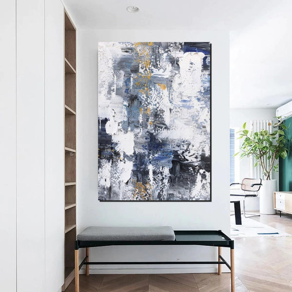 Large Painting Behind Couch, Buy Abstract Painting Online, Living Room Wall Art Paintings, Acrylic Abstract Paintings Behind Sofa, Simple Modern Art-Silvia Home Craft