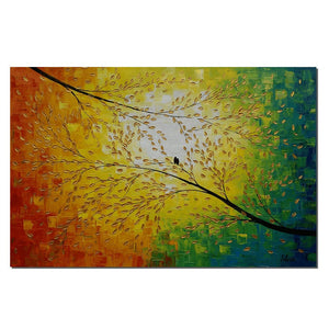 Large Painting, Love Birds, Canvas Wall Art, Original Acrylic Artwork, Bird Art-Silvia Home Craft