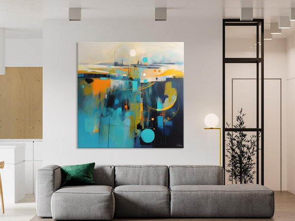 Extra Large Abstract Painting for Living Room, Acrylic Canvas Paintings, Original Modern Wall Art, Oversized Contemporary Acrylic Paintings-Silvia Home Craft