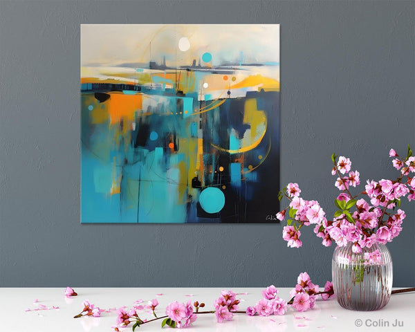 Extra Large Abstract Painting for Living Room, Acrylic Canvas Paintings, Original Modern Wall Art, Oversized Contemporary Acrylic Paintings-Silvia Home Craft