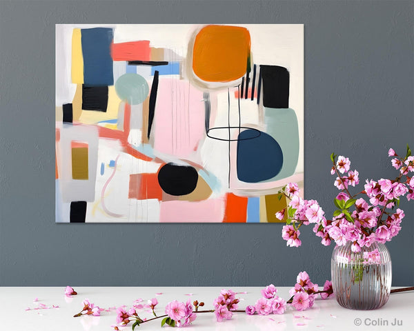 Abstract Canvas Paintings, Extra Large Canvas Painting for Living Room, Original Acrylic Wall Art, Oversized Contemporary Acrylic Paintings-Silvia Home Craft
