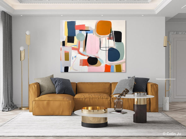 Abstract Canvas Paintings, Extra Large Canvas Painting for Living Room, Original Acrylic Wall Art, Oversized Contemporary Acrylic Paintings-Silvia Home Craft