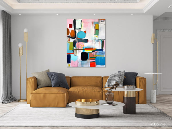 Original Acrylic Wall Art, Oversized Contemporary Acrylic Paintings, Abstract Canvas Paintings, Extra Large Canvas Painting for Living Room-Silvia Home Craft