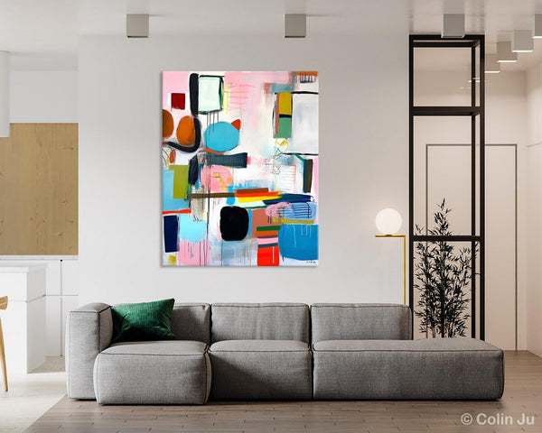Original Acrylic Wall Art, Oversized Contemporary Acrylic Paintings, Abstract Canvas Paintings, Extra Large Canvas Painting for Living Room-Silvia Home Craft