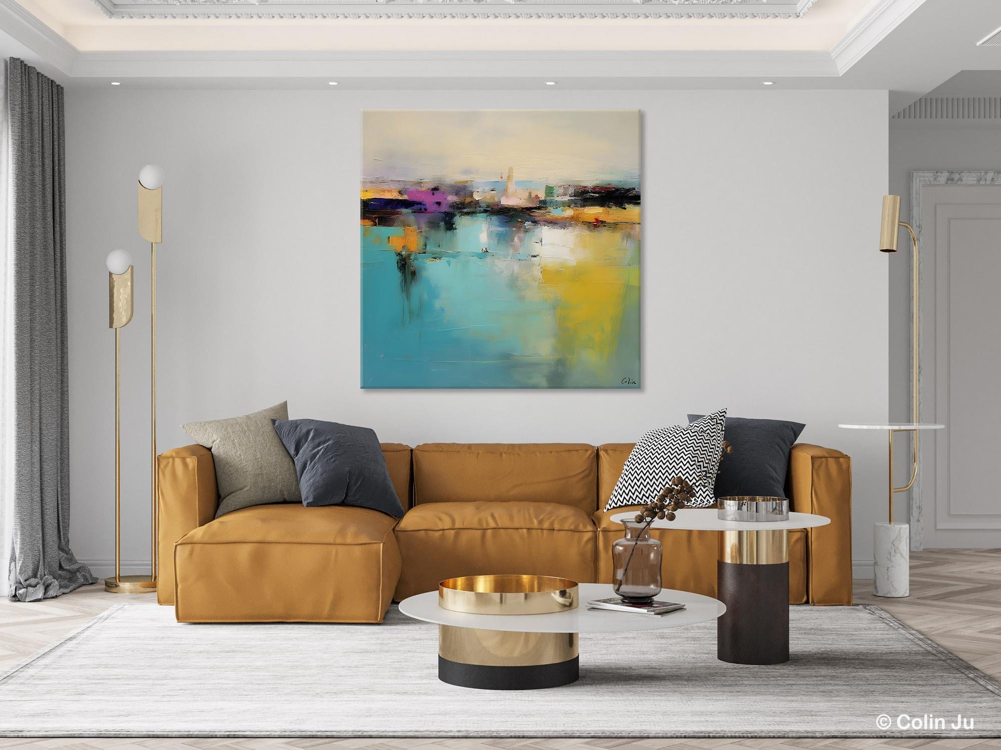 Large Abstract Painting for Bedroom, Modern Acrylic Paintings, Original Modern Wall Art Paintings, Oversized Contemporary Canvas Paintings-Silvia Home Craft