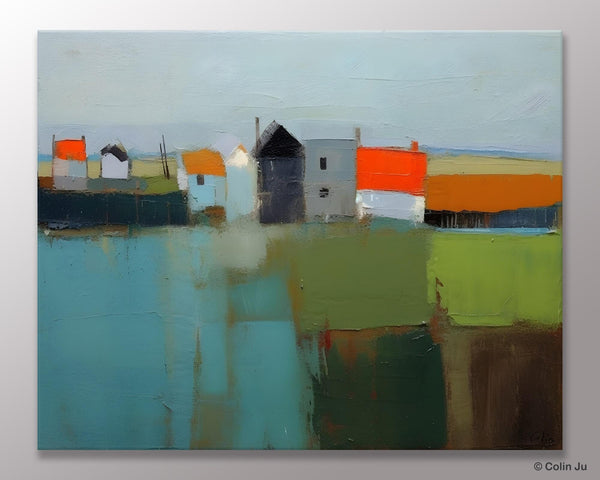 Abstract Landscape Paintings, Extra Large Canvas Painting for Living Room, Large Original Abstract Wall Art, Contemporary Acrylic Paintings-Silvia Home Craft