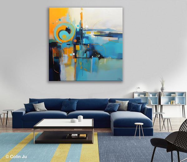 Modern Acrylic Paintings, Large Abstract Painting for Bedroom, Original Modern Wall Art Paintings, Oversized Contemporary Canvas Paintings-Silvia Home Craft