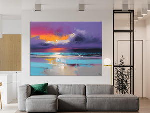 Abstract Landscape Paintings, Modern Abstract Wall Art, Extra Large Canvas Painting for Dining Room, Original Canvas Wall Art Paintings-Silvia Home Craft