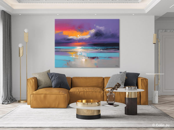 Abstract Landscape Paintings, Modern Abstract Wall Art, Extra Large Canvas Painting for Dining Room, Original Canvas Wall Art Paintings-Silvia Home Craft