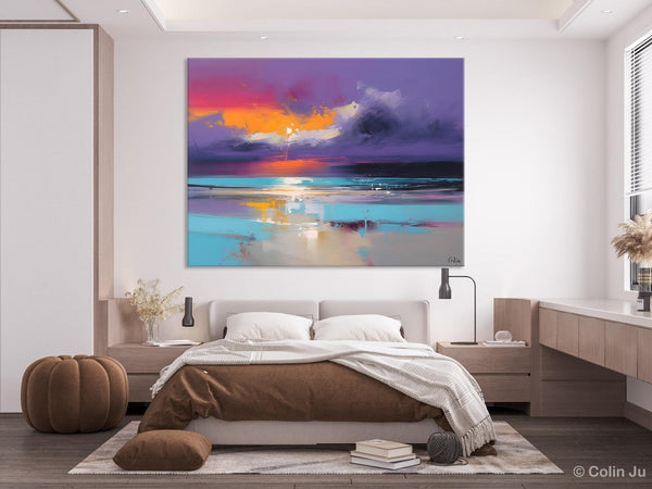 Abstract Landscape Paintings, Modern Abstract Wall Art, Extra Large Canvas Painting for Dining Room, Original Canvas Wall Art Paintings-Silvia Home Craft