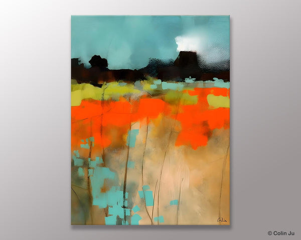 Modern Abstract Wall Art, Extra Large Canvas Painting for Dining Room, Original Canvas Wall Art Paintings, Abstract Landscape Paintings-Silvia Home Craft