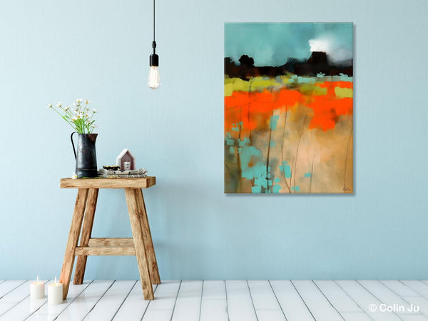 Modern Abstract Wall Art, Extra Large Canvas Painting for Dining Room, Original Canvas Wall Art Paintings, Abstract Landscape Paintings-Silvia Home Craft