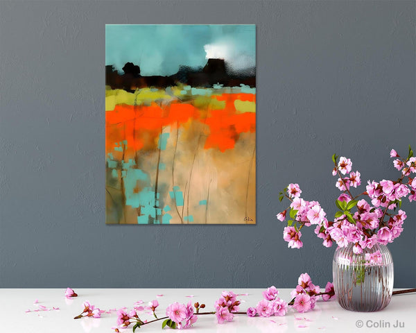 Modern Abstract Wall Art, Extra Large Canvas Painting for Dining Room, Original Canvas Wall Art Paintings, Abstract Landscape Paintings-Silvia Home Craft