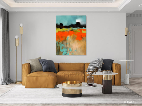 Modern Abstract Wall Art, Extra Large Canvas Painting for Dining Room, Original Canvas Wall Art Paintings, Abstract Landscape Paintings-Silvia Home Craft
