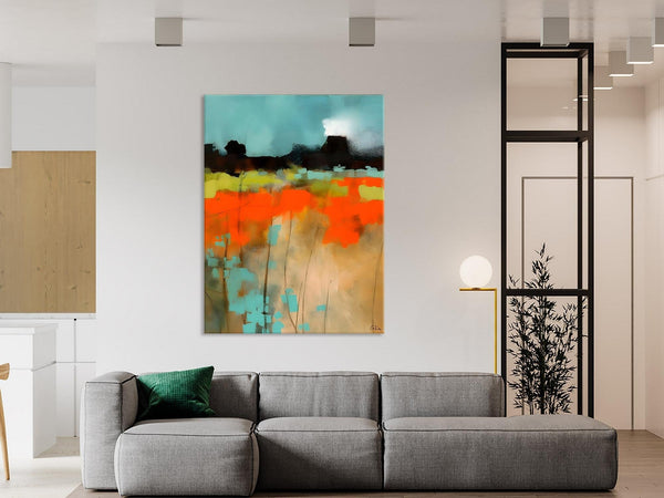 Modern Abstract Wall Art, Extra Large Canvas Painting for Dining Room, Original Canvas Wall Art Paintings, Abstract Landscape Paintings-Silvia Home Craft