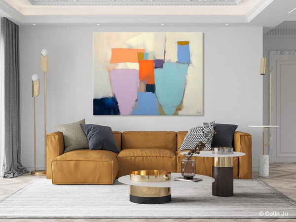 Simple Wall Painting Ideas for Living Room, Extra Large Painting on Canvas, Contemporary Acrylic Art, Original Abstract Wall Art Paintings-Silvia Home Craft