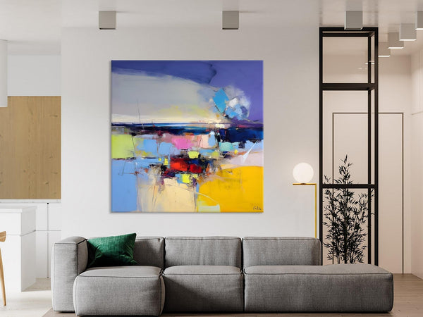 Landscape Abstract Paintings, Original Canvas Wall Art Paintings, Modern Canvas Painting for Dining Room, Acrylic Painting on Canvas-Silvia Home Craft