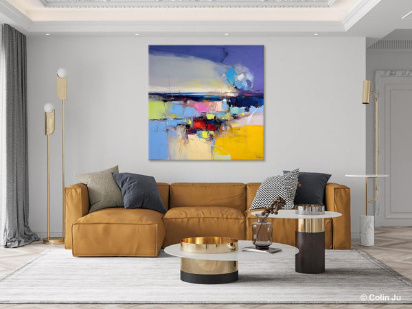 Landscape Abstract Paintings, Original Canvas Wall Art Paintings, Modern Canvas Painting for Dining Room, Acrylic Painting on Canvas-Silvia Home Craft