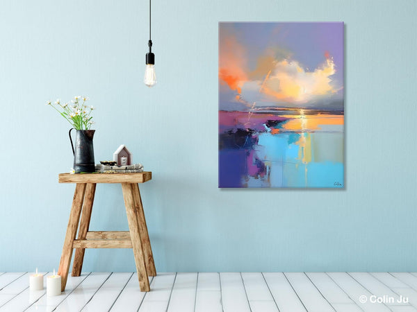 Original Landscape Paintings, Modern Paintings, Large Contemporary Wall Art, Acrylic Painting on Canvas, Extra Large Paintings for Bedroom-Silvia Home Craft