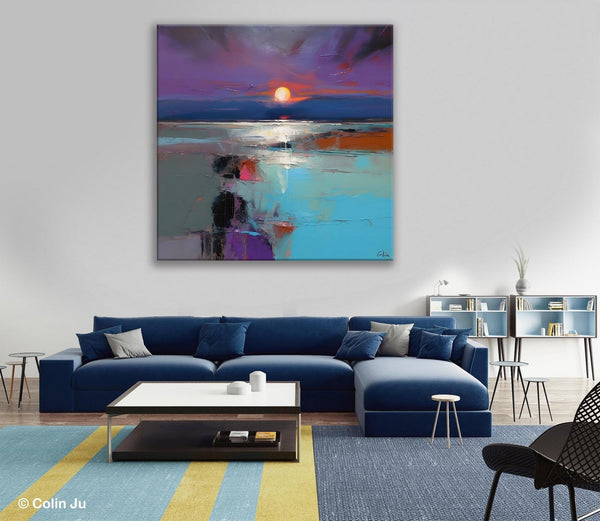 Original Canvas Wall Art Paintings, Modern Canvas Painting for Living Room, Acrylic Painting on Canvas, Landscape Abstract Paintings-Silvia Home Craft