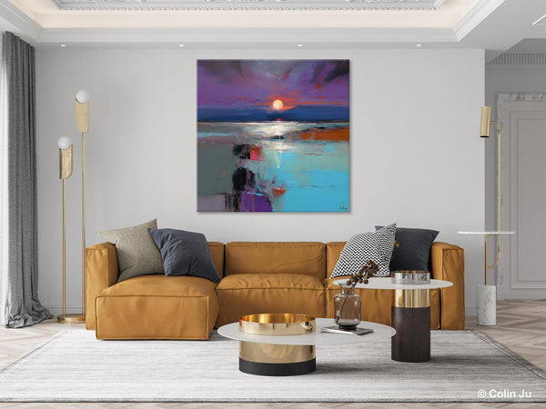 Original Canvas Wall Art Paintings, Modern Canvas Painting for Living Room, Acrylic Painting on Canvas, Landscape Abstract Paintings-Silvia Home Craft