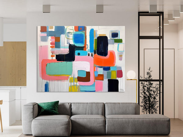 Contemporary Acrylic Paintings, Modern Wall Art Ideas for Living Room, Extra Large Canvas Paintings, Original Abstract Painting, Impasto Art-Silvia Home Craft