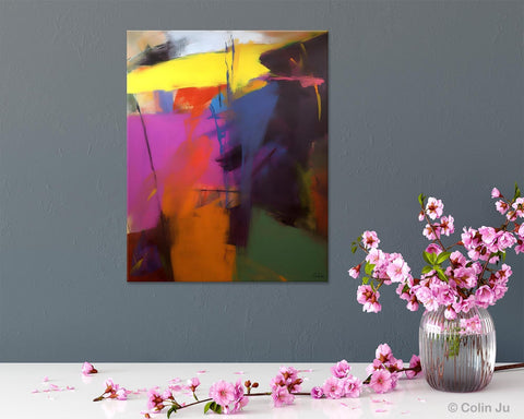 Extra Large Abstract Painting for Dining Room, Large Original Abstract Wall Art, Contemporary Acrylic Paintings, Abstract Painting on Canvas-Silvia Home Craft