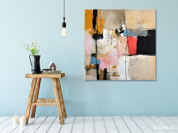 Contemporary Canvas Art, Modern Acrylic Artwork, Original Modern Paintings, Heavy Texture Canvas Art, Large Abstract Painting for Bedroom-Silvia Home Craft