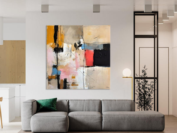 Contemporary Canvas Art, Modern Acrylic Artwork, Original Modern Paintings, Heavy Texture Canvas Art, Large Abstract Painting for Bedroom-Silvia Home Craft