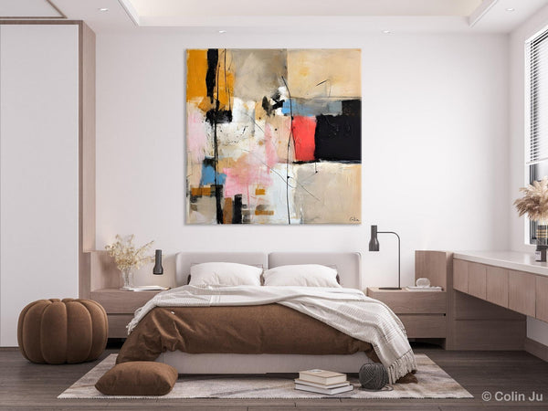 Contemporary Canvas Art, Modern Acrylic Artwork, Original Modern Paintings, Heavy Texture Canvas Art, Large Abstract Painting for Bedroom-Silvia Home Craft