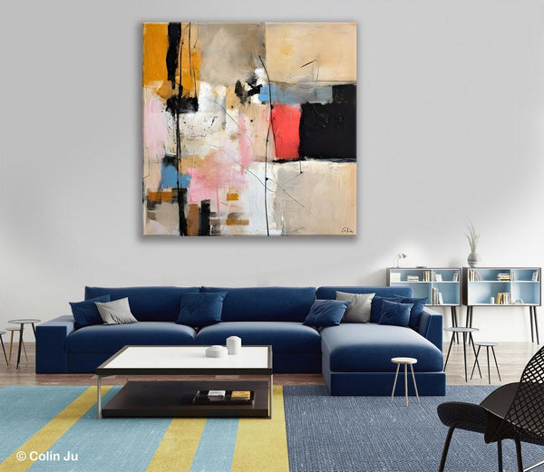 Contemporary Canvas Art, Modern Acrylic Artwork, Original Modern Paintings, Heavy Texture Canvas Art, Large Abstract Painting for Bedroom-Silvia Home Craft