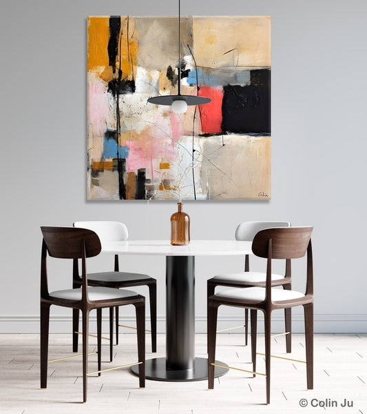 Contemporary Canvas Art, Modern Acrylic Artwork, Original Modern Paintings, Heavy Texture Canvas Art, Large Abstract Painting for Bedroom-Silvia Home Craft