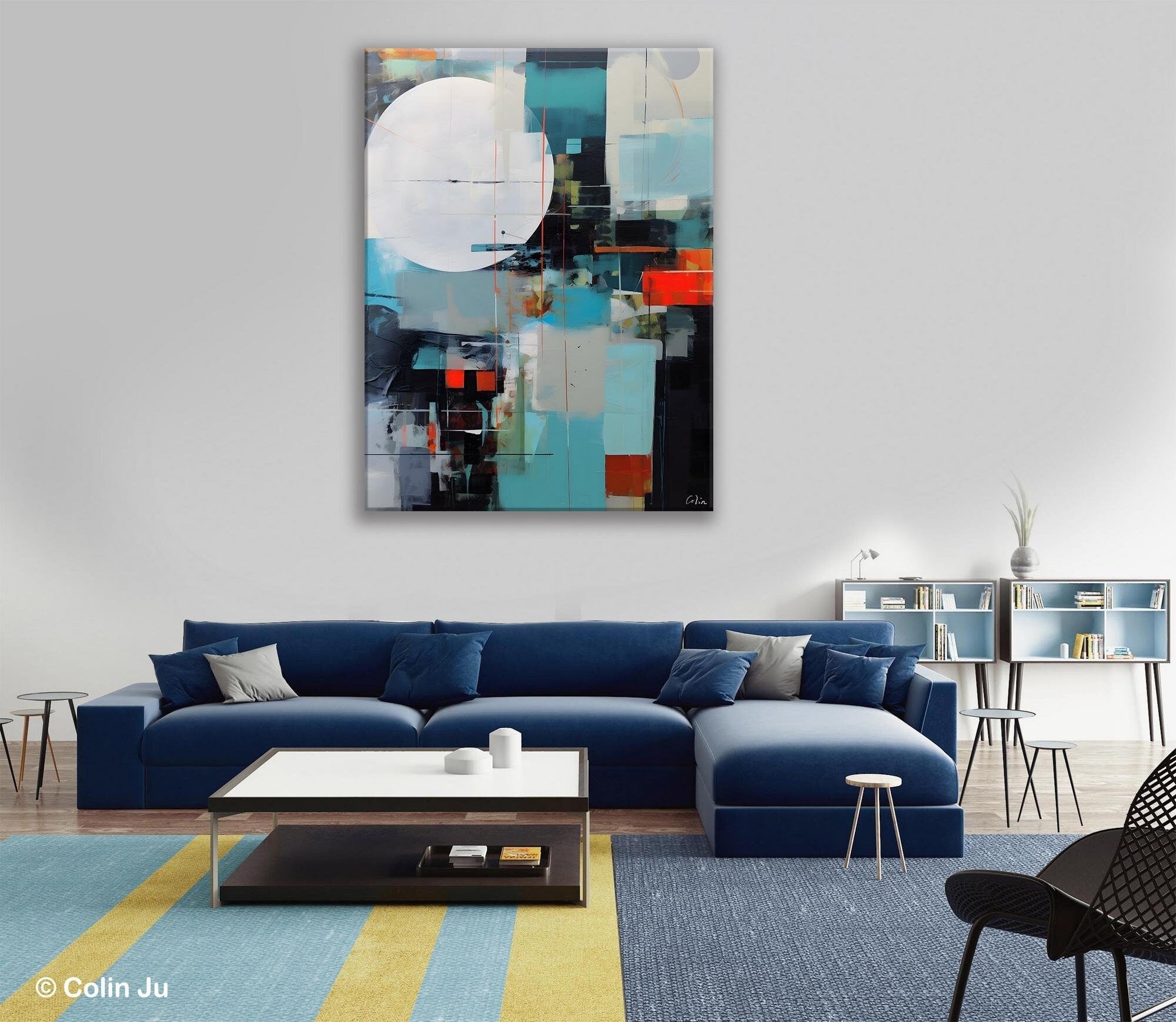 Large Contemporary Wall Art, Hand Painted Canvas Art, Modern Paintings, Extra Large Paintings for Living Room, Original Abstract Painting-Silvia Home Craft