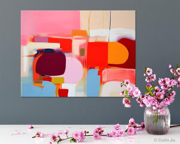 Extra Large Canvas Paintings, Original Abstract Art, Modern Wall Art Ideas for Dining Room, Impasto Painting, Contemporary Acrylic Paintings-Silvia Home Craft