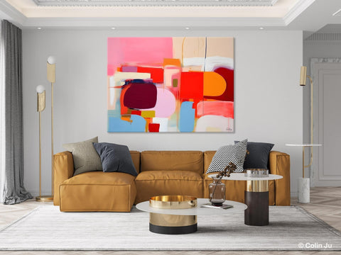 Extra Large Canvas Paintings, Original Abstract Art, Modern Wall Art Ideas for Dining Room, Impasto Painting, Contemporary Acrylic Paintings-Silvia Home Craft